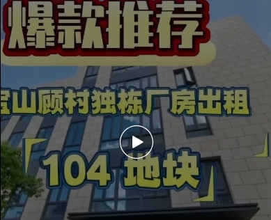 上海宝山104地块机器人产业园170平，230平，340平独栋厂房可分层可组合出租